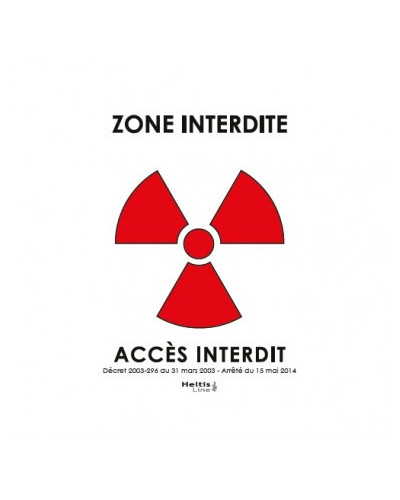 Trefle zone interdite rouge 13 x 18 cm