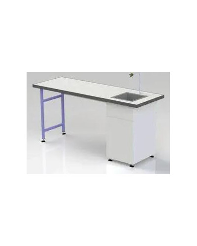 Paillasse de laboratoire avec évier et caissons (révetement grès) 1200 mm l x 600 mm P