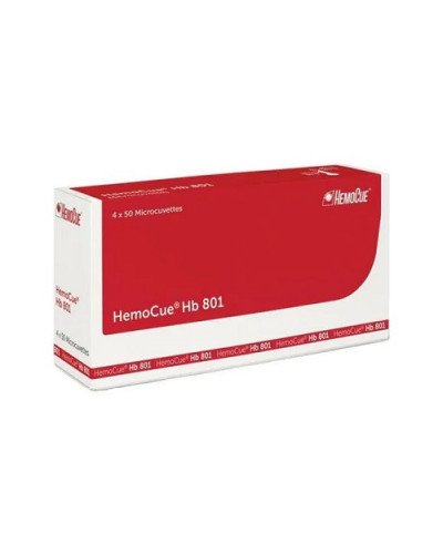 Microcuvettes HemoCue Hb 801, Boite de 4 flacons de 50 unités.