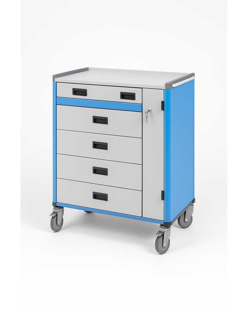 Chariot de stockage amagnétique 4 tiroirs compatible 7 Tesla