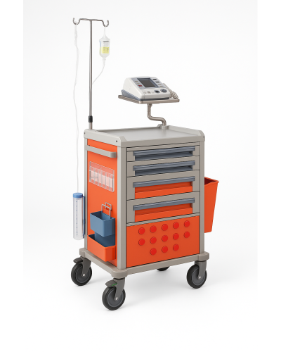 Chariot d’urgence MRISAFETY amagnétique 4 tiroirs – SOCIMED
