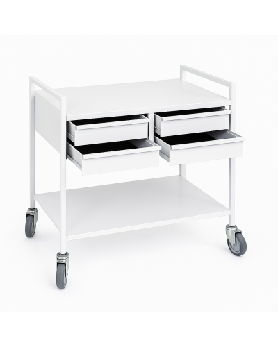 Guéridon amagnétique 2 plateaux 4 tiroirs