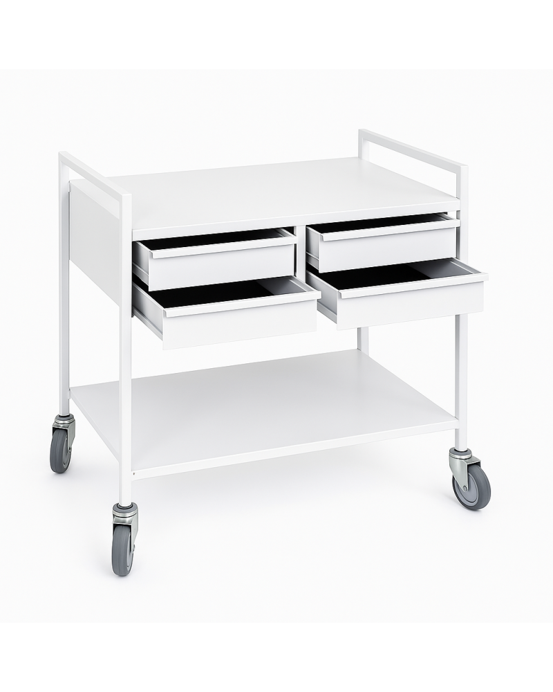 Guéridon amagnétique 2 plateaux 4 tiroirs