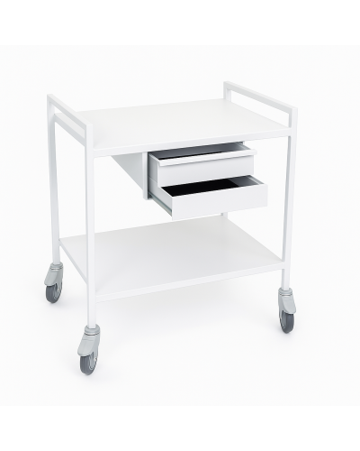 Guéridon amagnétique 2 plateaux 2 tiroirs
