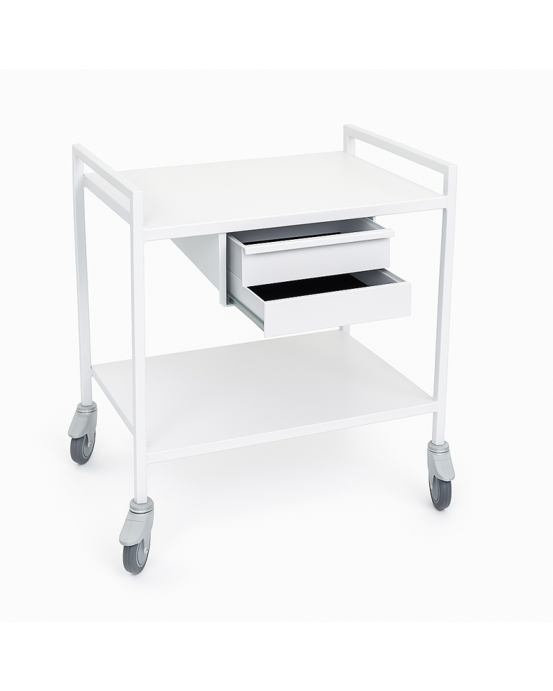 Guéridon amagnétique 2 plateaux 2 tiroirs