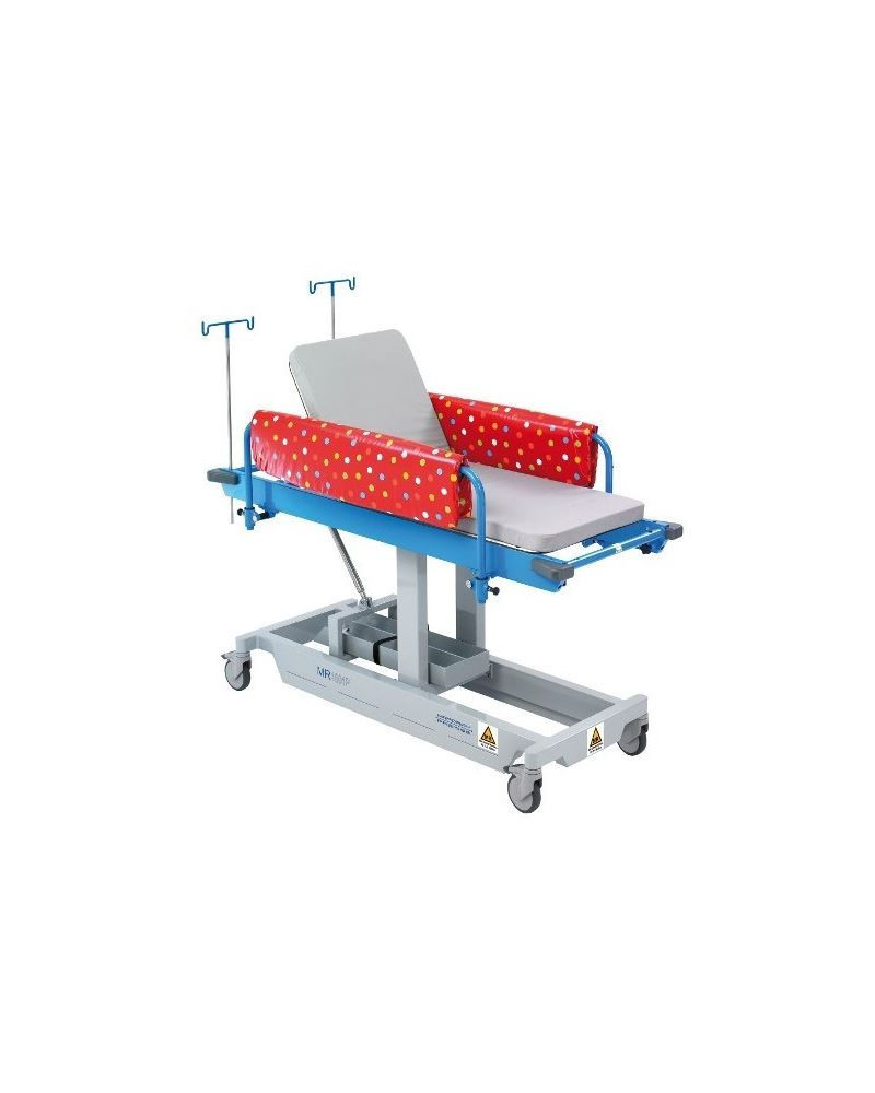 Brancard amagnétique pédiatrique hauteur variable hydraulique déclive 13°