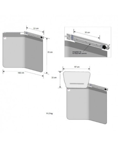Bavolet Anti-X simple articulation 78 x 70 cm avec bavette de protection haute amovible Bavolet Anti-X simple articulation 78 x 70 cm avec bavette de protection haute amovible