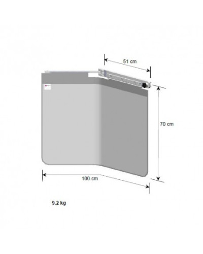 Bavolet Anti-X simple articulation 100 x 70 cm avec rail porte accessoires Bavolet Anti-X simple articulation 100 x 70 cm avec rail porte accessoires