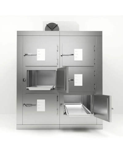 Morgue 6 corps 6 portillons de passage 70 cm