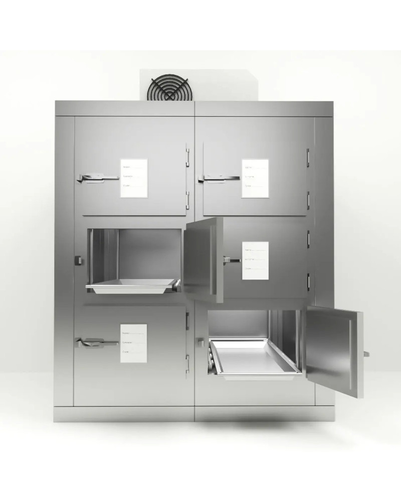 Morgue 6 corps 6 portillons de passage 70 cm