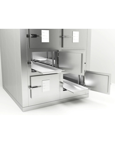 Morgue 6 corps 6 portillons de passage 70 cm