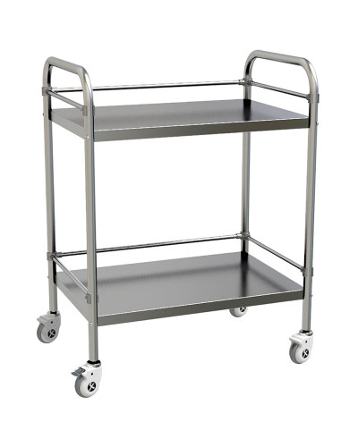 Chariot à instruments en acier inoxydable à 2 couches