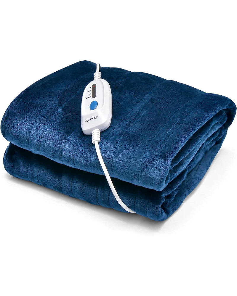 Couverture chauffante 1 place bleu 150 x 80 cm