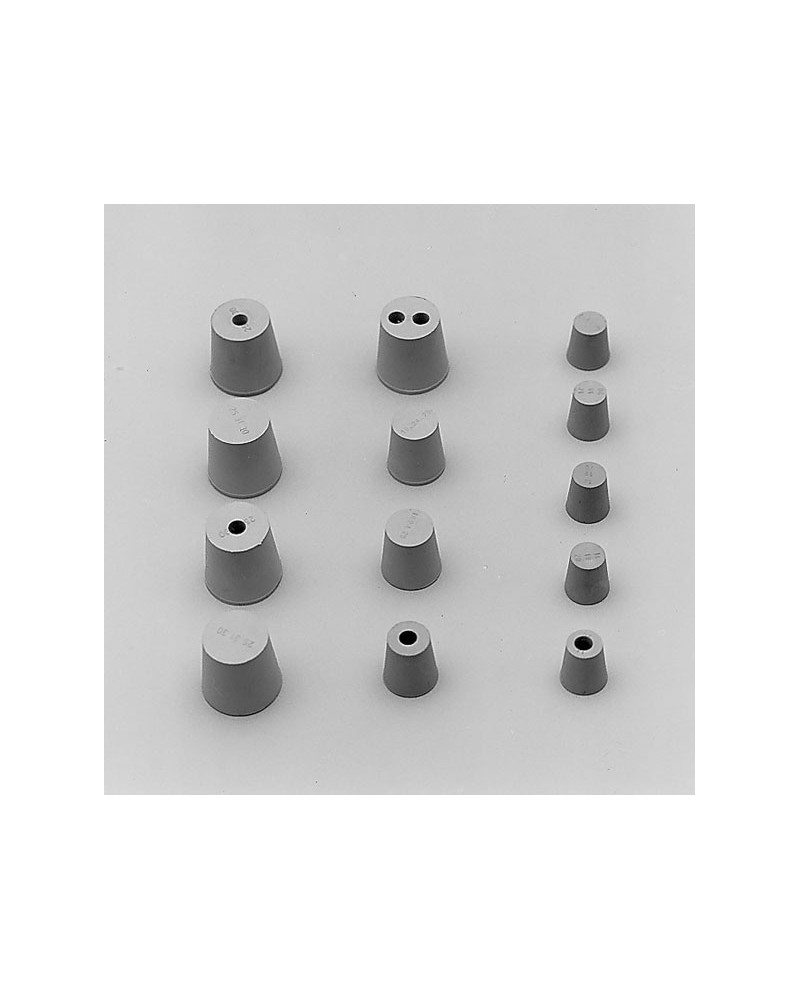 Assortiment de 56 bouchons pour verrerie de laboratoire Assortiment de 56 bouchons pour verrerie de laboratoire