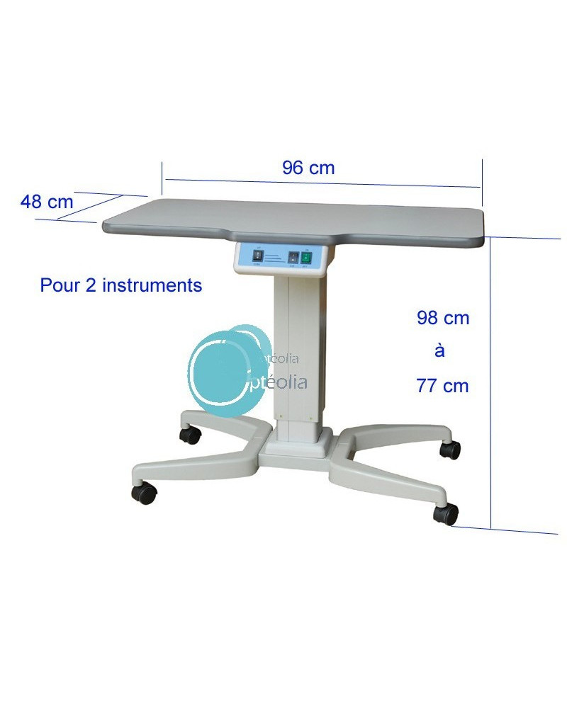 Table électrique 2 instruments, Plateau en V