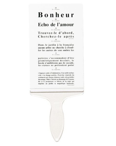 Echelle à  main de Parinaud pour lettrés, vision de près