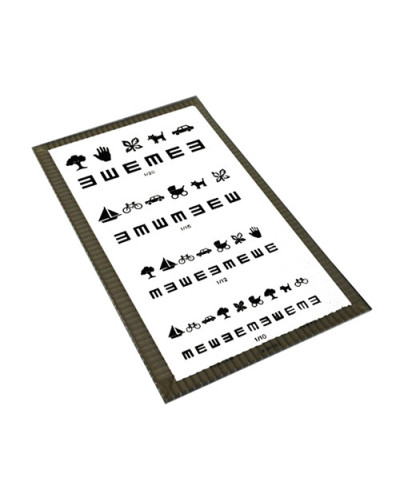 Echelle d'acuité visuelle de près,(30 cm sous plexiglass imprimée)