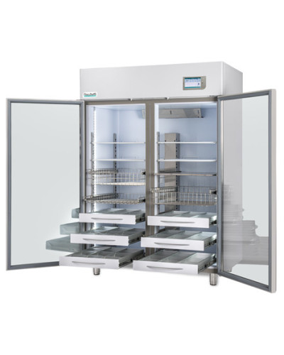 Armoire réfrigérée médical (Réfrigérateur) Fiocchetti, modèle MEDIKA 1500 ECT-F PLUS avec 6 clayettes + Enregistreur graphique