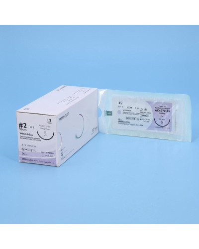 Fil de suture résorbable aiguille ronde PGLA