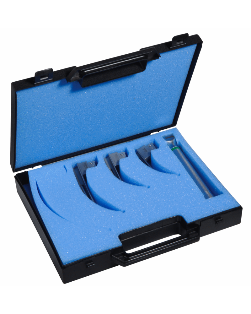 Coffret laryngoscope F/O, 3 lames Miller (00, 0, 1)