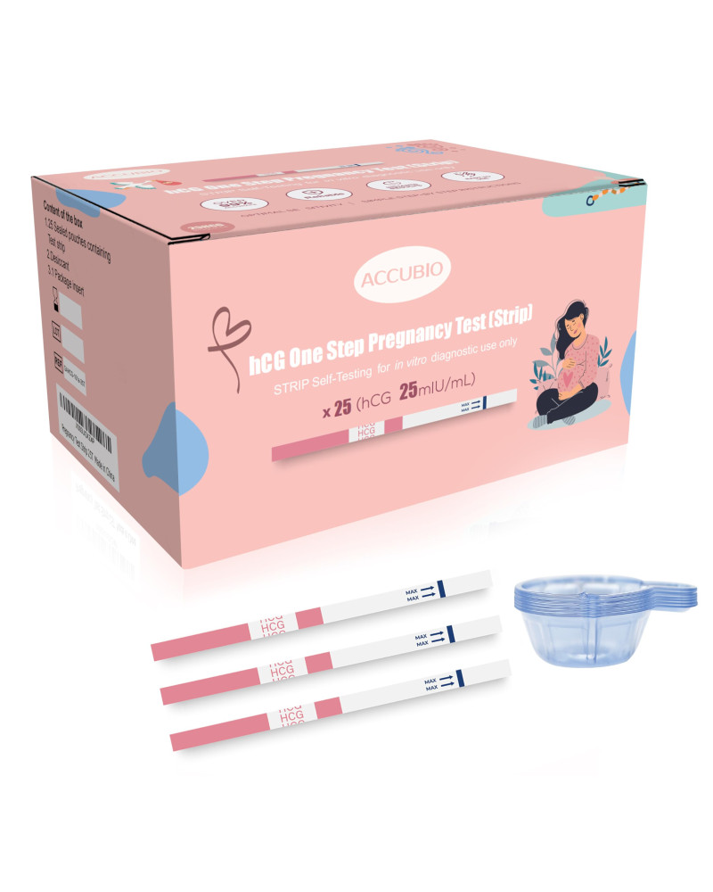 HCG Tube - bandelette 25 t x 4  pour test rapide de grossesse
