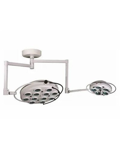 Lampe d'opération plafonnière double coupoles, 17 reflecteurs