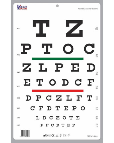 Echelle d'acuité visuelle type Snellen - 6 m