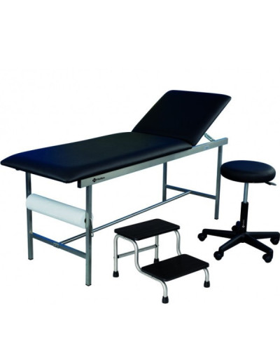 Ensemble divan d’examen tube carré + tabouret + marchepied | SOCIMED