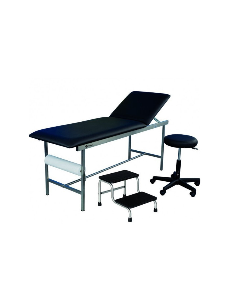 Ensemble divan d’examen tube carré + tabouret + marchepied | SOCIMED