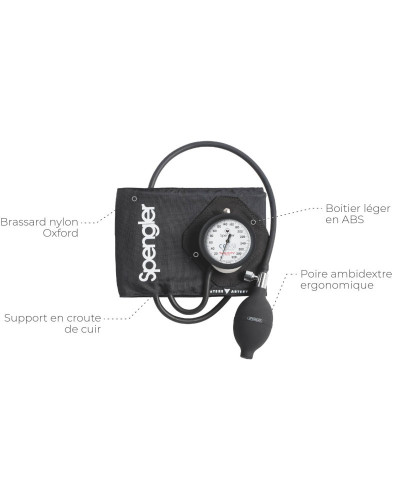 Tensiomètre Anéroïde Vaquez-Laubry® Nano avec brassard velcro nylon noir Enfant/petit AD (S)