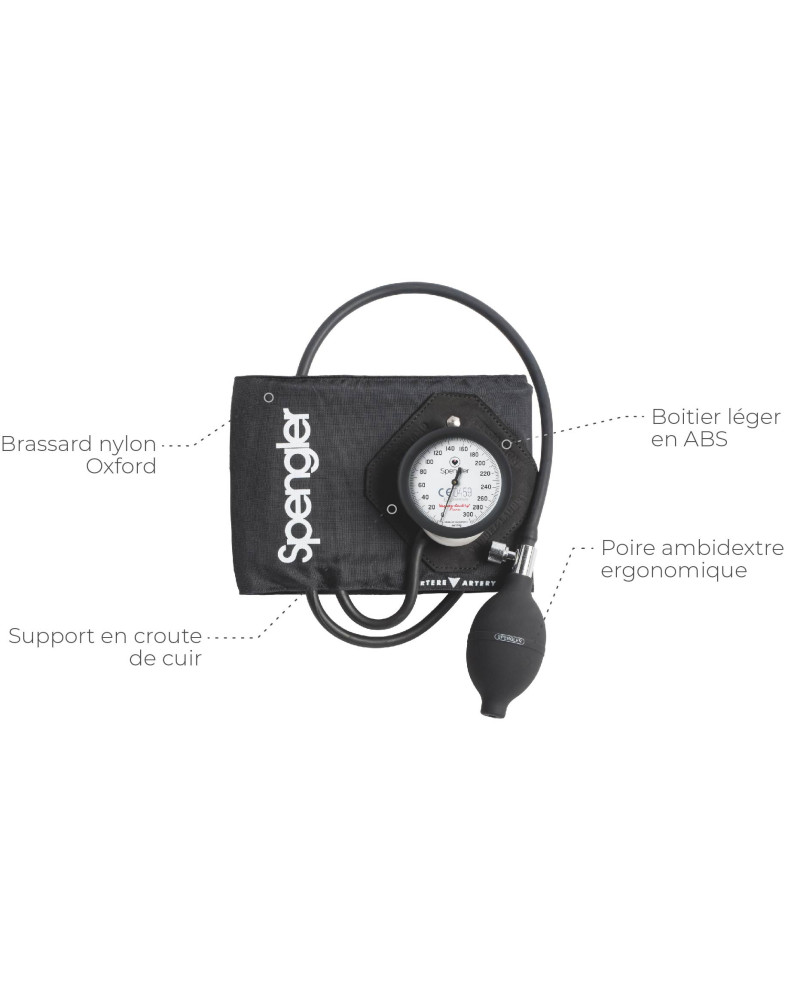 Tensiomètre Anéroïde Vaquez-Laubry® Nano avec brassard velcro nylon noir Enfant/petit AD (S)