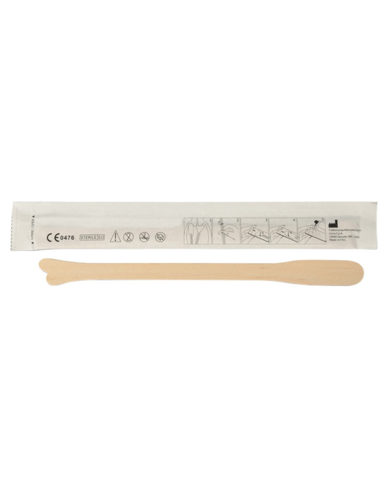 Spatule en bois stérile à  usage unique, bord rond, 140mm. Boîte de 100, 20 boîtes par carton Spatule en bois stérile à  usage unique, bord rond, 140mm. Boîte de 100, 20 boîtes par carton