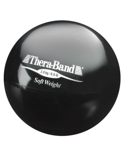 Boule d'entrainement THERABAND SOFT WEIGHTS (Poids léger), Noir 3 kg