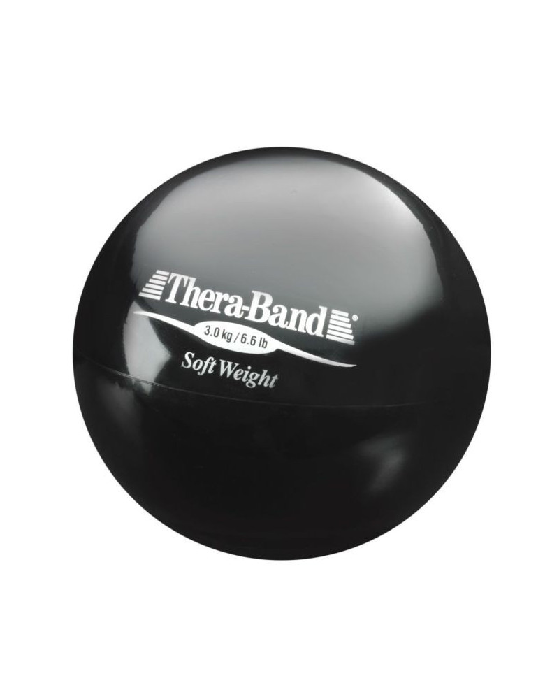 Boule d'entrainement THERABAND SOFT WEIGHTS (Poids léger), Noir 3 kg