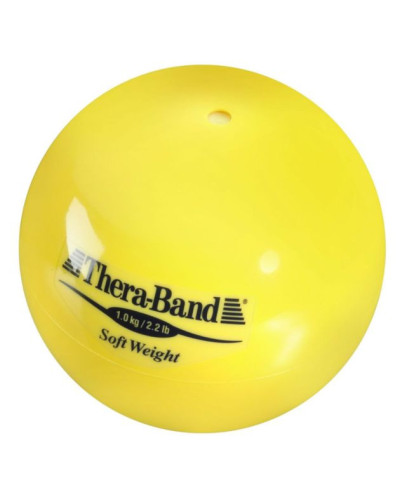 Boule d'entrainement THERABAND SOFT WEIGHTS (Poids léger), Jaune 1 kg
