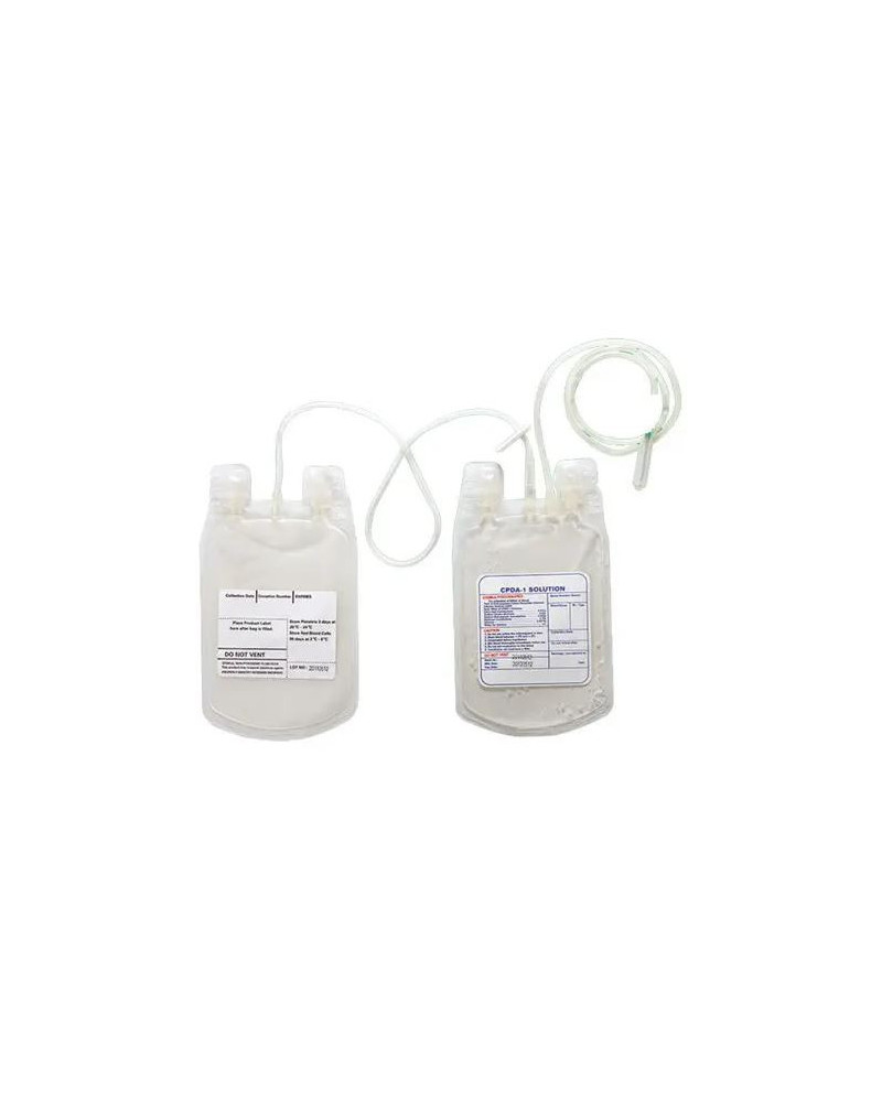 Poche de sang Double 450 ml, CPDA-1, 80 paires par carton. Poche de sang Double 450 ml, CPDA-1, 80 paires par carton.