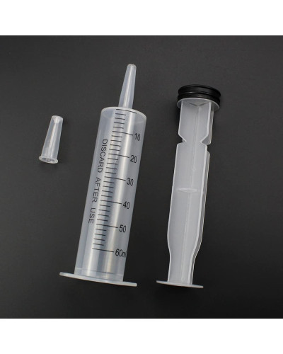 Seringue 60ML Tube Réutilisable Plastique (paquet de 25 pièces)