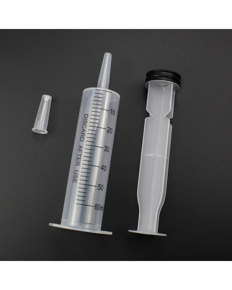 Seringue 60ML Tube Réutilisable Plastique (paquet de 25 pièces)