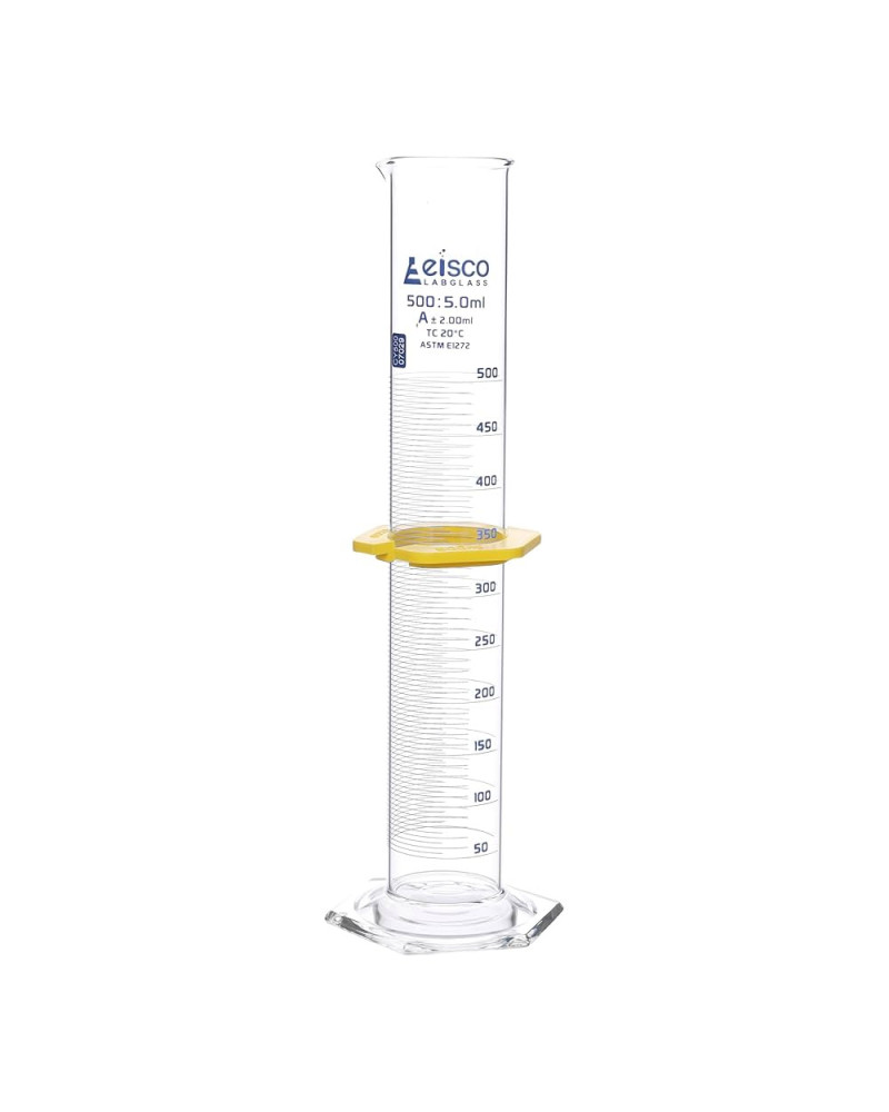 Cylindre de mesure graduée avec bec, base ronde en verre 500 ml Cylindre de mesure graduée avec bec, base ronde en verre 500 ml