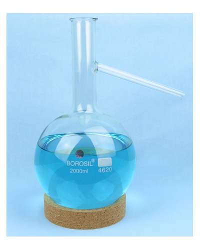 Flacon de distillation avec tube latéral 2000 ml Flacon de distillation avec tube latéral 2000 ml
