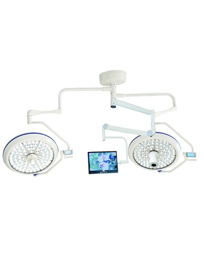 Lampe Scialytique à double coupoles, avec imagerie HD et moniteur sur 3e bras, Modèle LED 600DV-3