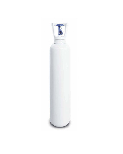 Bouteille d'oxygène médical ( livrée vide) d'une capacité de 2000 Litres d'oxygène ou 10 Litres de H2O.