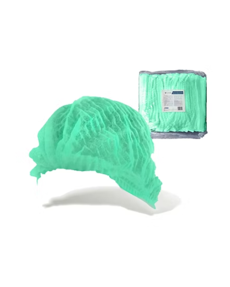 Charlotte ronde en non-tissé-Sachet de 100-Vert (e) Charlotte ronde en non-tissé-Sachet de 100-Vert (e)