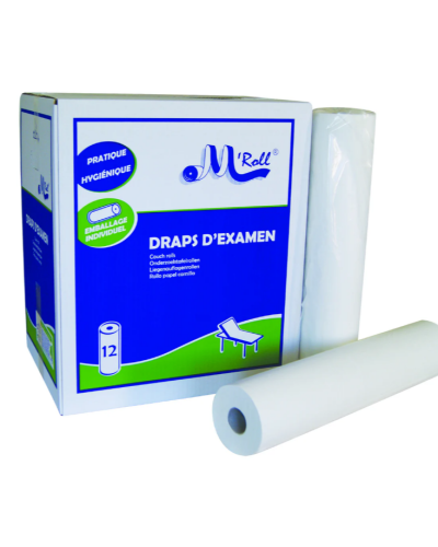 Rouleau drap d'examen Ouaté blanc - 2 x 18 g
