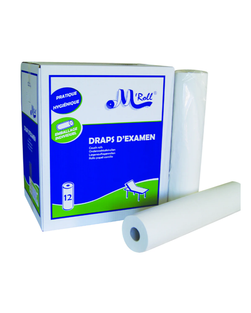 Rouleau drap d'examen Ouaté blanc - 2 x 18 g Rouleau drap d'examen Ouaté blanc - 2 x 18 g