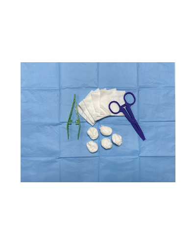 Set de pansement avec champ et 2 pinces anatomiques