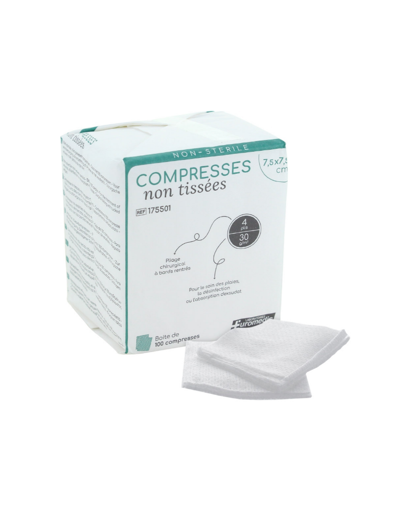 Compresse de gaze - non stérile, pliage bord rentrés Compresse de gaze - non stérile, pliage bord rentrés