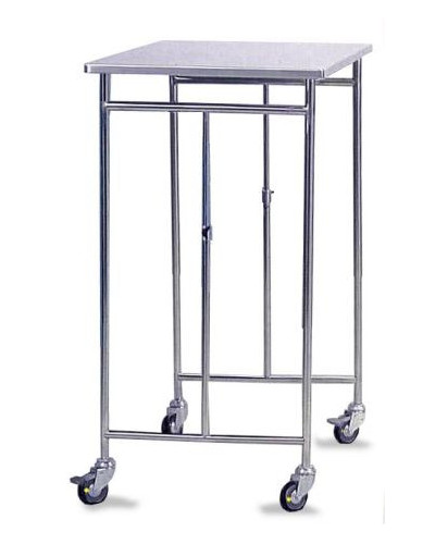 Table-pont en inox avec roues à frein