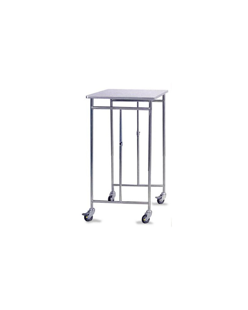 Table-pont en inox avec roues à frein