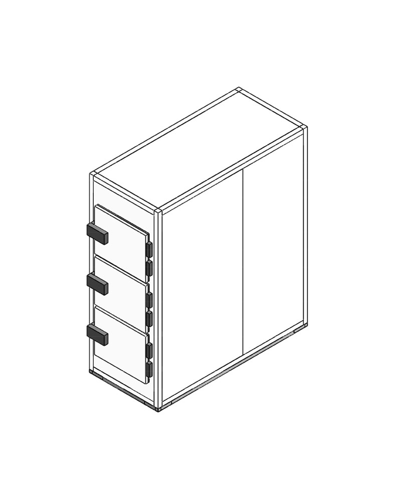MORGUE 3 CORPS 3 PORTILLONS DE PASSAGE 70 CM, Modèle Frima Morg337